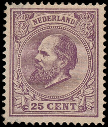 26F, 25ct donkerviolet Lt.14 gr.g., ongebruikt met volledige ...