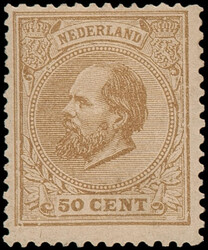 27G, 50ct geelbruin Kt.13½:13¼ gr.g., postfris met volledige ...