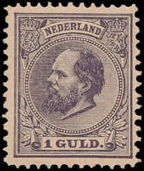 28H, 1gld grijsviolet Kt.12½:12 gr.g., postfris met volledige ...