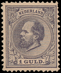 28H, 1gld grijsviolet Kt.12½:12 gr.g., postfris met volledige ...
