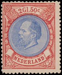 29, 2½gld rood en blauw, postfris met volledige originele gom waarin ...