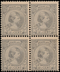 38cB4, 12½ct zeer donkergrijs, in postfris blok van vier, pracht ex. ...