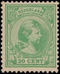 40d, 20ct lichtgroen, postfris, miniem bruin vlekje overigens pracht ...