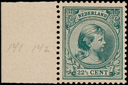 41d, 22½ct zwartgroen, postfris, luxe ex. met linker zijvelrand ...