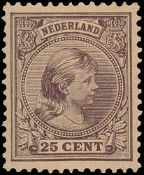 42a, 25ct donker dof violet, postfris, luxe ex., cert. Muis en NKD ...