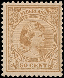 43b, 50ct geelbruin, postfris, bijna pracht ex., cert. NKD (NVPH ...