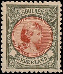 48, 5gld bronsgroen en roodbruin, postfris, luxe ex., cert. NVPH en ...