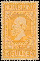 100, 5gld geel op roomkleur, postfris, pracht ex., cert. Moeijes en ...