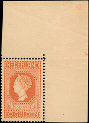 101, 10gld roodoranje op geel, postfris, luxe ex. met hoekvelrand, ...