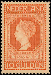 101, 10gld roodoranje op geel, postfris, pracht ex., cert. NKD (NVPH ...