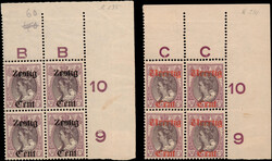 102/103, Hulpuitgifte 1919, in luxe postfrisse blokken van vier met ...