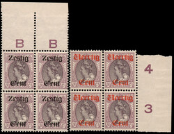 102/103, Hulpuitgifte 1919, in luxe postfrisse blokken van vier met ...