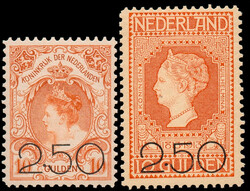 104/105, 2,50 op 10gld oranje (80+101), postfris, pracht ex. (NVPH ...
