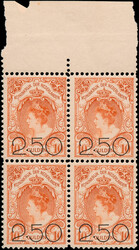 104/105, 2,50 op 10gld oranje (80+101), in luxe postfrisse blokken ...