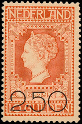 105P, 2,50 op 10gld oranje (101), plaatfout "2e E van Nederland ...