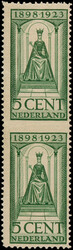 122Cva, 5ct groen, variëteit 'verticaal paar tussen de zegels ...