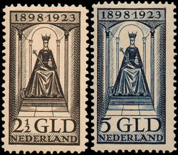 130131, 2½gld zwartbruin en 5gld donkerblauw, postfris, pracht ex., ...