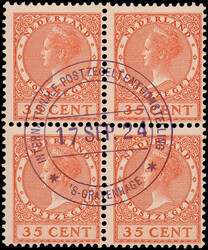 136/138, Tentoonstelling 1924, in gebruikte blokken van vier, pracht ...