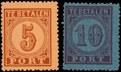 P1A/P2A, 5ct bruin op oranje en 10ct karmijn op blauw, postfris, ...