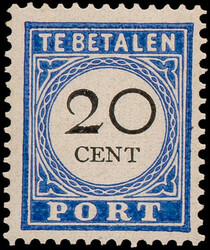 P13/P26, ½ct t/m 25ct donkerblauw, complete postfrisse serie, pracht ...