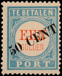 P27/P28, 3 cent en 50 cent op 1gld lichtblauw, postfris, pracht ex., ...