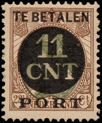 PV1A, 11CNT op 22½ct bruin en olijfgroen Kt.12½, postfris, luxe ex. ...