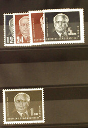 1950, Pieck, 5 val. (Mi. + Unif. 251-55 / 120,-)