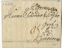1747/1801, Zwei Belege mit dem Stempel "DALLEMAGNE" von Frankfurt bzw ...