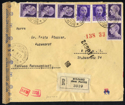 1943, lettera espresso raccomandata del 12.6.1943 da Bolzano per ...