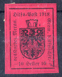 Merano, 10 H. carminio lilla nuovo linguellato con gomma originale, ...