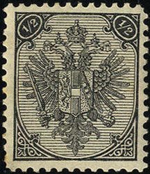1895, Buchdruck, 1/2 Kr. schwarz, Type A, LZ 11 1/2, (Mi. 9II/IC- ANK ...