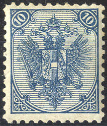 1895, Buchdruck, 10 Kr. blau, LZ 10 1/2, (Mi. 5II/IA- ANK ...
