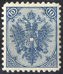 1895, Buchdruck, 10 Kr. blau, LZ 10 1/2, (Mi. 5II/IA- ANK ...