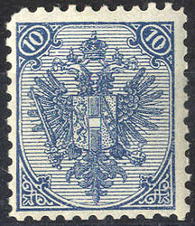 1895, Buchdruck, 10 Kr. blau, LZ 10 1/2, (Mi. 5II/IA- ANK ...
