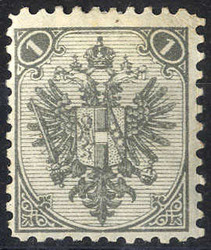 1890, Steindruck, 1 Kr. grau, LZ 10 1/2 (Mi. 1ILa - Fb. ...