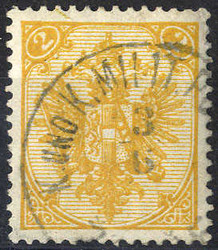 1895, Buchdruck, 2 Kr. gelb, K 13:12 1/2, geprüft Goller, (Mi. 2IID- ...