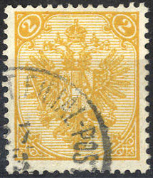 1895, Buchdruck, 2 Kr. gelb, K 13:12 1/2, geprüft Goller, (Mi. 2IID- ...