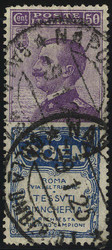 1924/25, 50 Cent. Coen, dent. difettosa in alto (U. PU10 - S. 10 / ...