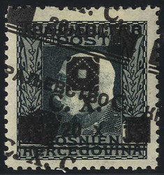 1919, 20 auf 35 (H) grünschiefer mit Abart doppelter Aufdruck" (Mi. ...
