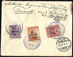 1919, Trento e Trieste, lettera raccomandata espresso da Trieste 18.4 ...