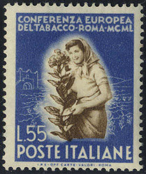 1950, Tabacco, 3 valori, Sass. 629-631 / 60,- Mi. 802-804