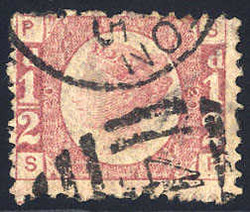 1870, 1/2 d. plate 20, Unif. + SG 49