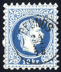 1874, "PFUNDS 24 / 12 / 78", Fingerhutstempel, ANK 38II (Kl. ...