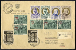 1952, lettera raccomandata affrancata per 253 L. per Torino con tra ...