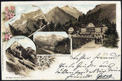 1898, "Hotel Sulden", Einkreisstempel auf "Suldenhotelkarte" Karte ...