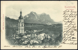 1898, "Seis" Schraffenstempel auf "Kastelruth und Schlern" Karte vom ...
