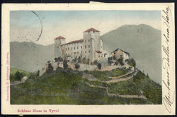 1902, "Trient 1", Zweikreisstempel auf "Schloss Cles in Tyrol" Karte ...