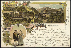 1898, "SCHÖNNA" Schraffenstempel auf "Gruss aus Schönna" Karte vom ...