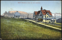1944, "Hotel Oberbozen mit Bahnhof" Karte von 1905 spät verwendet am ...