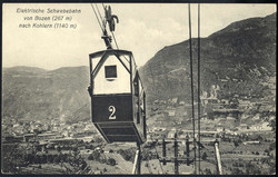 Ansichtskarte "Elektrische Schwebebahn von Bozen nach Kohlern" ...